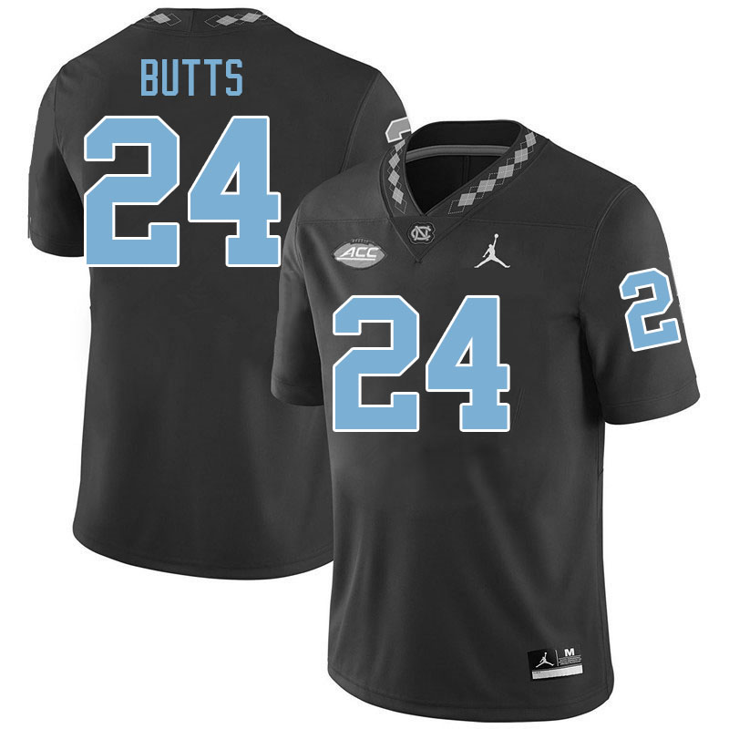 #24 Javion Butts North Carolina Tar Heels College Football Jersey Stitched-Black